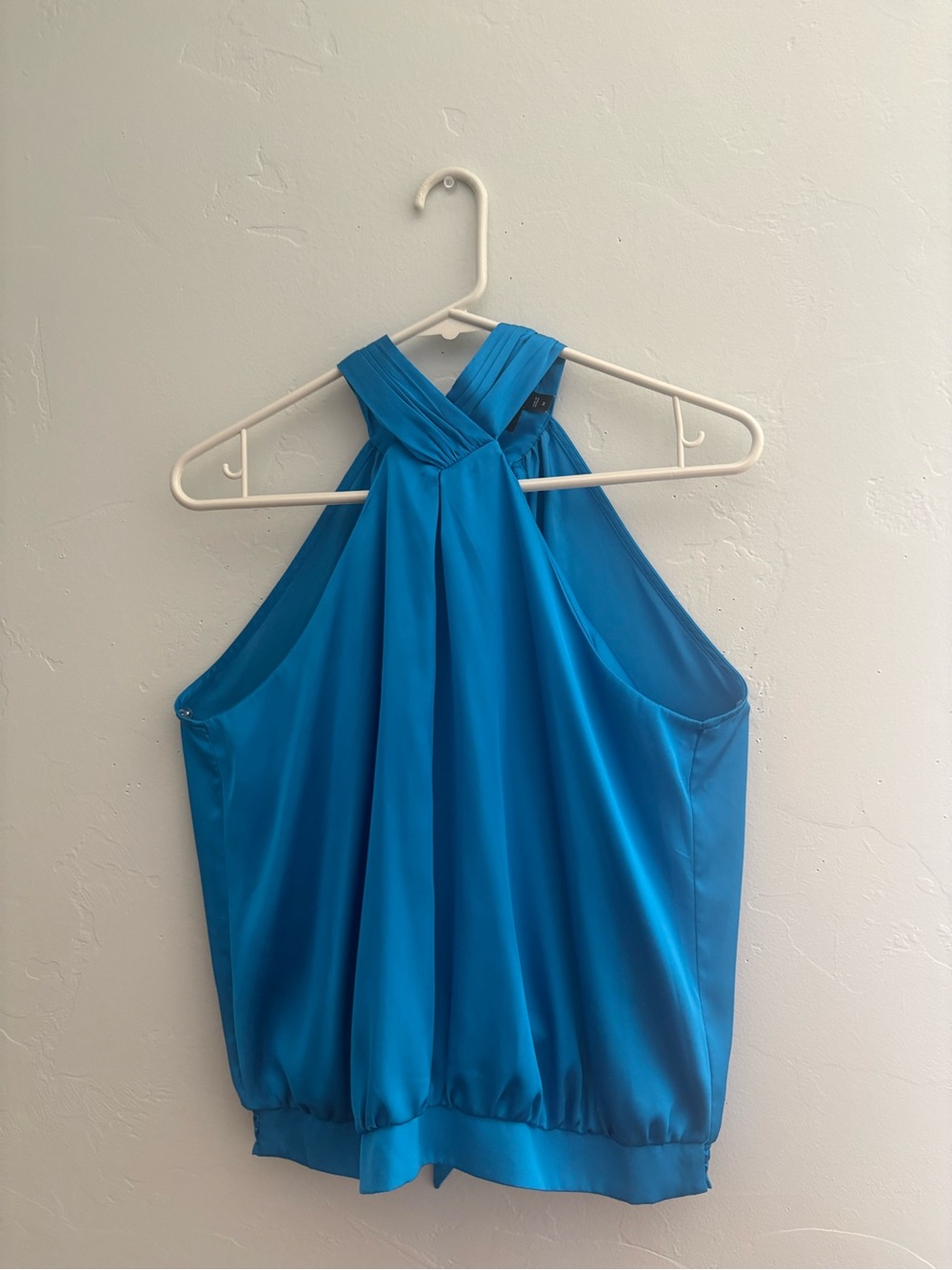 Express Turquoise Blue Satin Tie-Back Halter Top - Size M